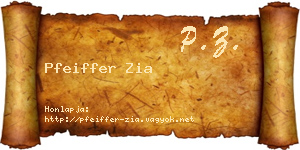 Pfeiffer Zia névjegykártya